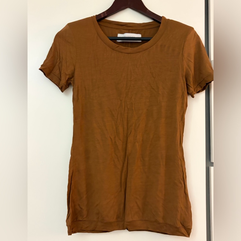 Zara Short Sleeve Tee Dress - Rust Brown